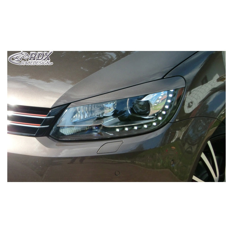 RDX Racedesign, palpebre fari, compatibili con Volkswagen Touran 1T1 Facelift 2011-2014 e Caddy 2010-2015 (ABS)