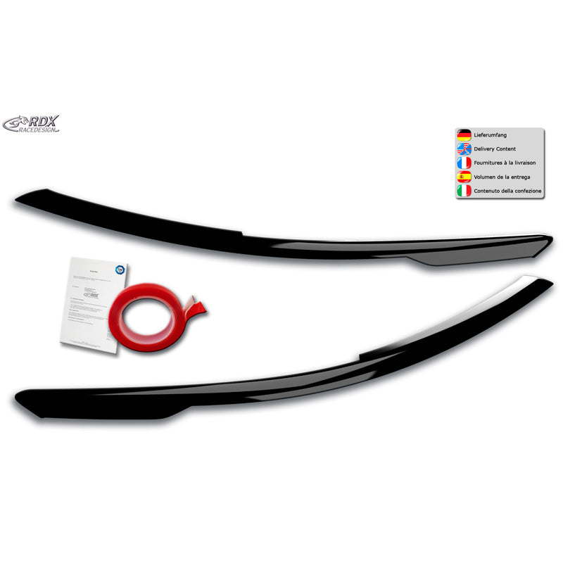 RDX Racedesign, Coprifari, adatto a Volkswagen Golf VIII (CD) 2020- (ABS Nero lucido)