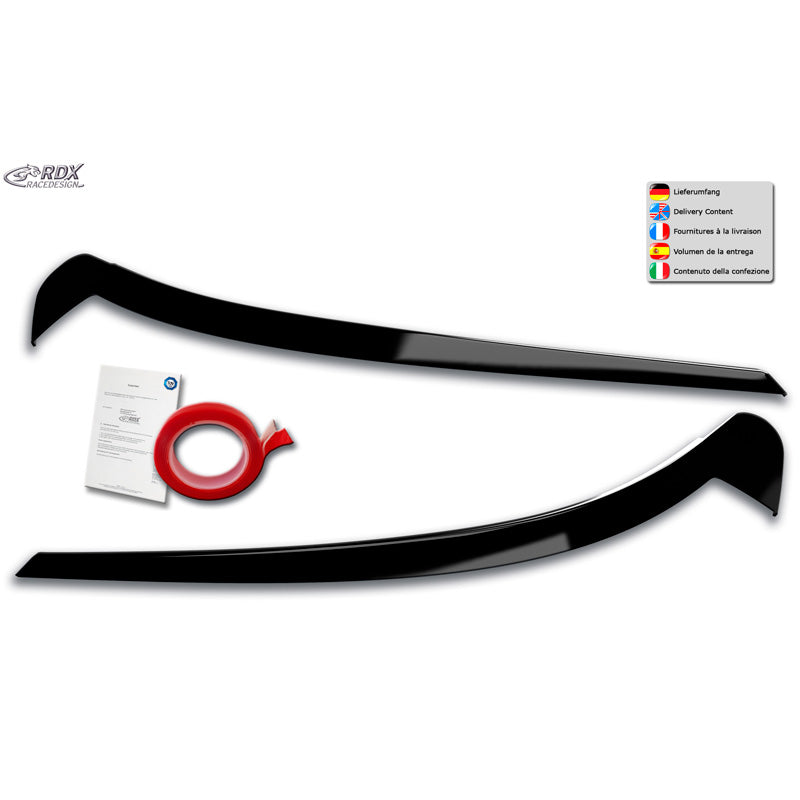 RDX Racedesign, cejas de faros, compatible con Volkswagen ID.3 2020- (ABS Gloss Black)