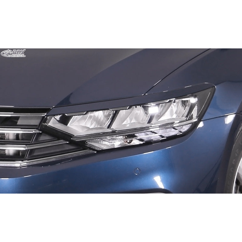 RDX Racedesign, Sopracciglia fari, adatte a Volkswagen Passat 3G B8 2014-2019 & 2019- (ABS)