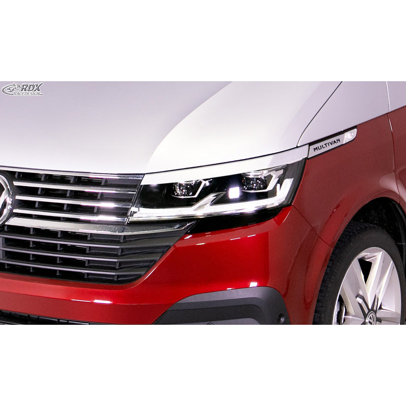 RDX Racedesign, sopracciglia fari, adatto a Volkswagen Transporter T6.1 2021- (ABS)
