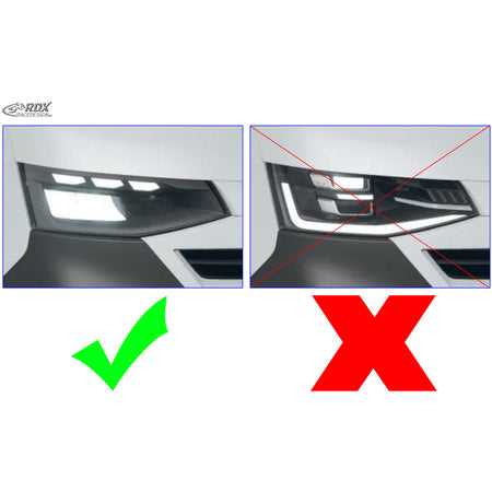 RDX, Øjenskygge, ABS Gloss White, passer til Volkswagen Transporter T7 (2024-), excl. IQ.Light