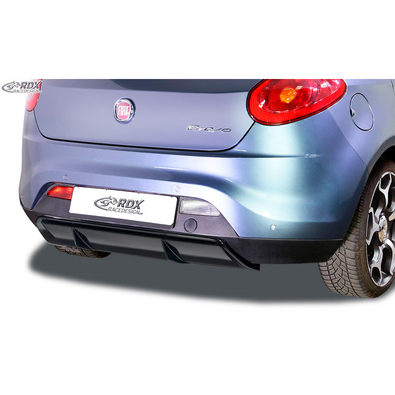 RDX Racedesign, spoiler inferiore del paraurti posteriore "Diffusor", adatto a Fiat Bravo (198) 2007-2014 (ABS nero lucido)