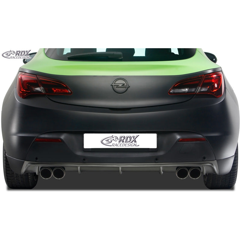 RDX Racedesign, minigonna paraurti posteriore 'Diffusor', adatto a Opel Astra J GTC 2009-2015 escluso OPC (per doppio scarico) (PUR)