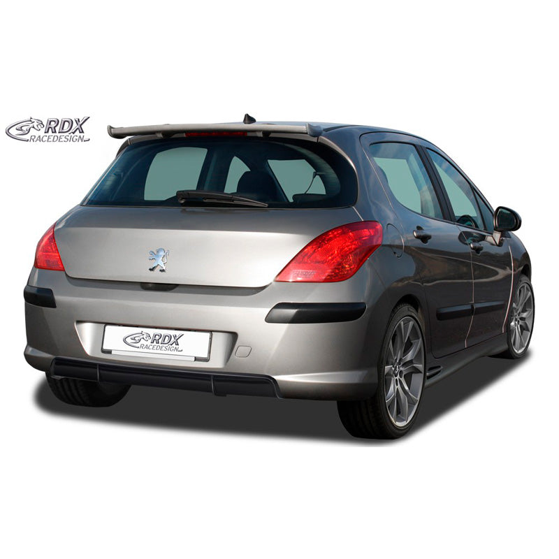 RDX Racedesign, Rear bumper skirt 'Diffusor', fits Peugeot 308 HB 2007-2013 (ABS glossy black)
