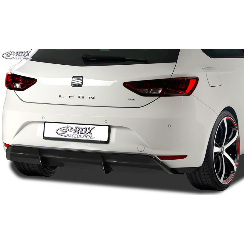 RDX Racedesign, minigonna del paraurti posteriore "Diffusor", si adatta a Seat Leon 5F SC/5 porte 2013-2017 escl. ST/FR/Cupra (ABS nero lucido)