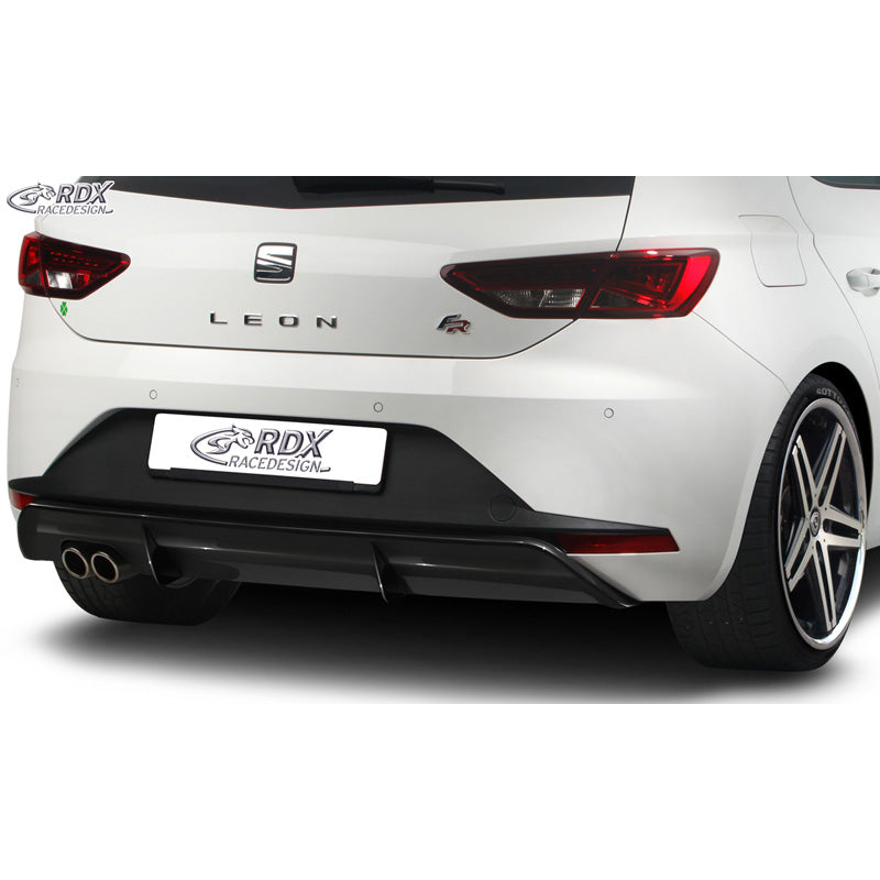 RDX Racedesign, faldón trasero 'Difusor', para Seat Leon 5F FR SC/5-doors 2013-2017 excepto ST/Cupra (ABS negro brillante)