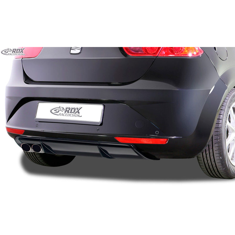 RDX Racedesign, minigonna per paraurti posteriore "Diffusor", adatta per Seat Leon 1P Facelift 2009-2012 escl. FR/Cupra (ABS nero lucido)