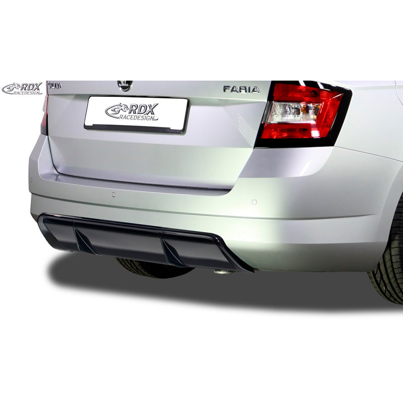 RDX Racedesign, jupe de pare-chocs arrière « Diffusor », convient à Skoda Fabia III Kombi (NJ) 2014- (ABS noir brillant)