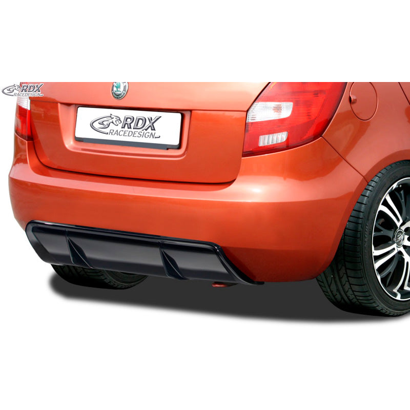 RDX Racedesign, minigonna paraurti posteriore 'Diffusor', adatto per Skoda Fabia II HB (5J) 2007-2014 (ABS nero lucido)
