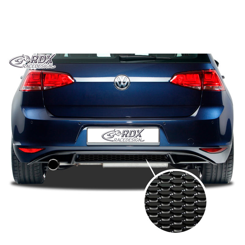 RDX Racedesign, grembialina paraurti posteriore 'Diffusor', compatibile con Volkswagen Golf VII HB 3/5 porte 2012- 'GTI-Look' esclusi GTi/GTD (PUR)