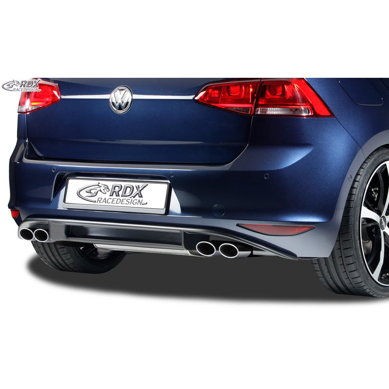 RDX Racedesign, Grembiule posteriore paraurti 'Diffusor', adatto per Volkswagen Golf VII HB 3/5-doors 2012- 'R-Look' escl. GTi/GTD (PUR)