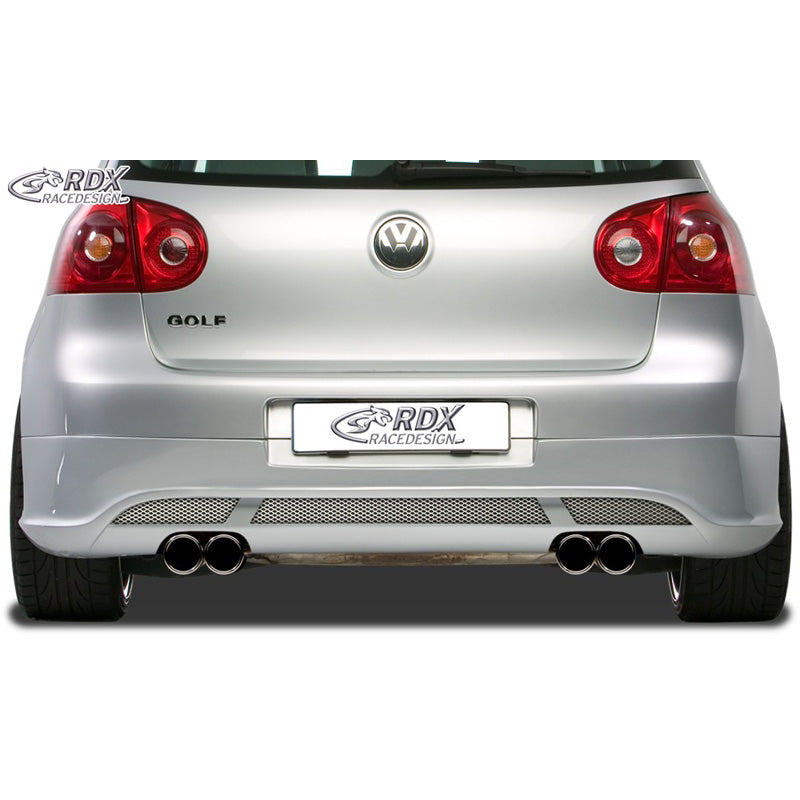 RDX Racedesign, minigonna paraurti posteriore, adatta per Volkswagen Golf V Hatchback 3/5 porte 2003-2008 'V2' (scarico sinistro/destro) esclusa Variant/Plus (ABS)