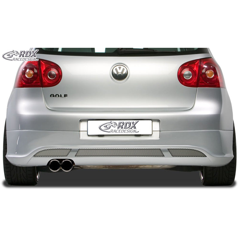 RDX Racedesign, Spoiler inferiore paraurti posteriore, adatto per Volkswagen Golf V Hatchback 3/5 porte 2003-2008 'V2' (scarico a sinistra) escl. Variant/Plus (ABS)