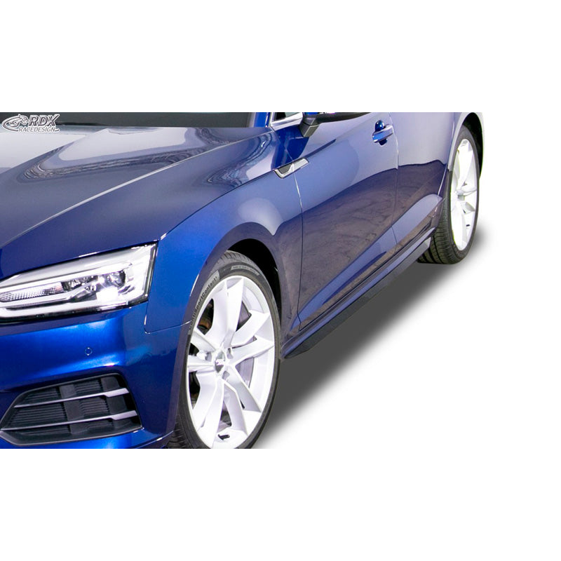 RDX Racedesign, jupes latérales « Slim », convient à Audi A5 (F5) Coupe/Cabrio/Sportback 2016- (ABS noir brillant)