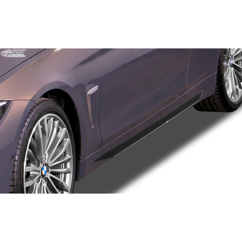 RDX Racedesign, minigonne laterali "Slim", adatte per BMW 4-Series F32/F33/F36 (ABS nero lucido)