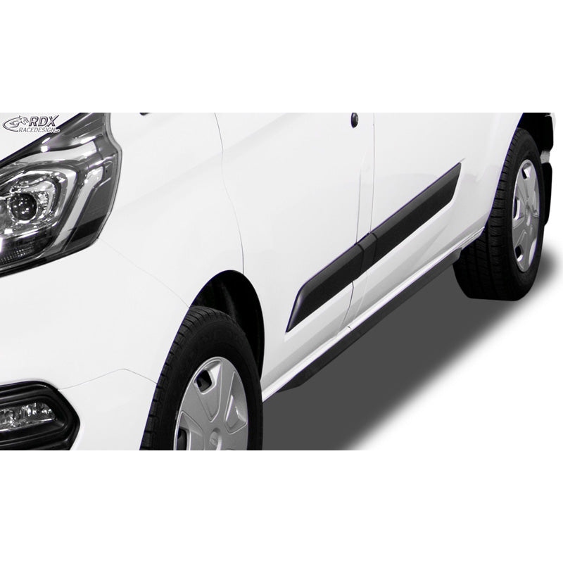 RDX Racedesign, Side skirts 'Slim', fits Ford Transit MK7 2014-2018 & 2018- (ABS glossy black)