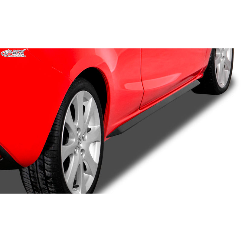 RDX Racedesign, minigonne 'Slim', adatto a Mazda 2 (DE) 2007-2014 (ABS nero lucido)
