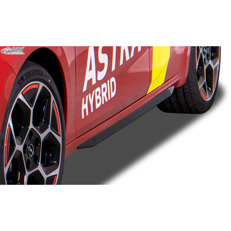 RDX Racedesign, faldones laterales 'Slim', compatible con Opel Astra L Hatchback 2021- (ABS glossy black)