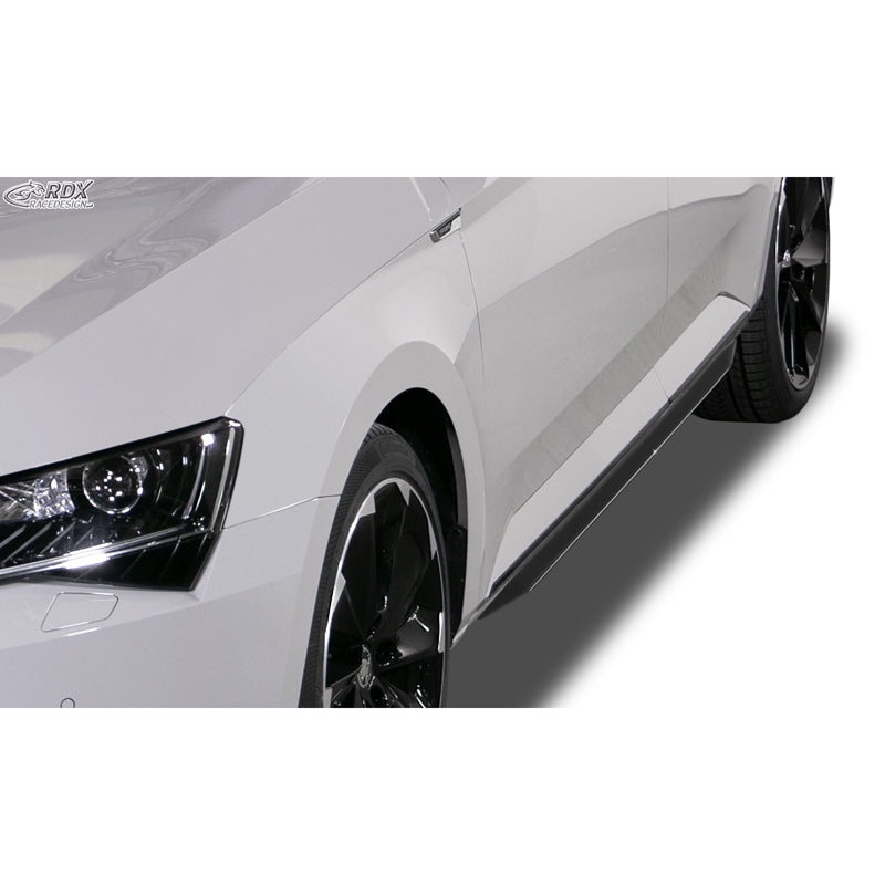 RDX Racedesign, minigonne laterali 'Slim', adatte per Skoda Superb 3V Sedan/Kombi 2015- (ABS nero lucido)