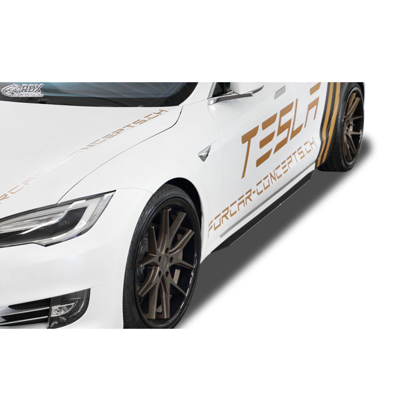 RDX Racedesign, progi boczne 'Slim', pasuje do Tesla Model S 2014-2016 & 2016- (ABS błyszcząca czerń)