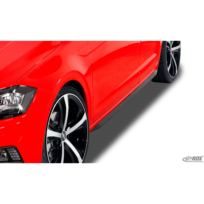 RDX Racedesign, boční prahy 'Slim', pasuje na Volkswagen Polo (AW) 2017- (ABS lesklá černá)