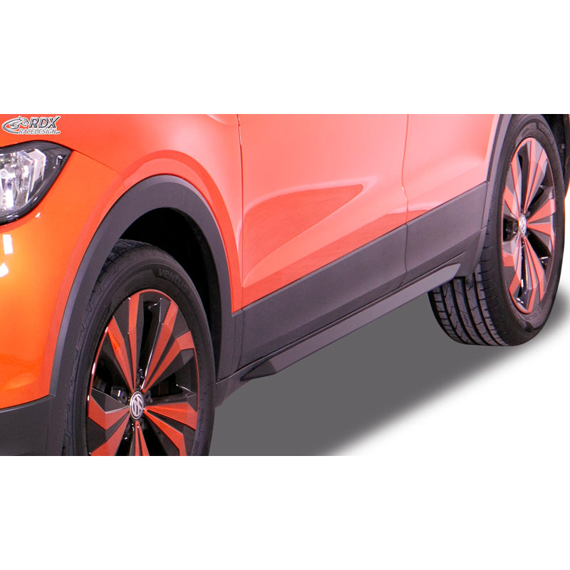 RDX Racedesign, Side skirts 'Slim', fits Volkswagen T-Cross 2019- (ABS glossy black)