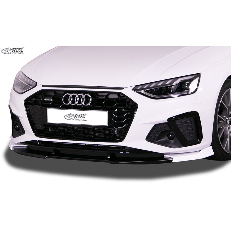 RDX Racedesign, přední spoiler Vario-X, vhodný pro Audi A4 (B9) FL 2019- S-Line a S4 přední nárazník (PU)