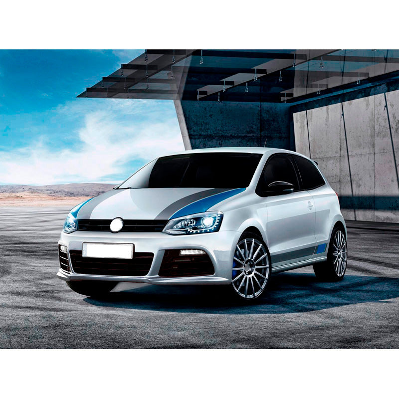 AutoStyle, faldones delanteros para Volkswagen Polo 6R 2009-2014 'R-Look' incl. rejilla y DRL - sin pintar