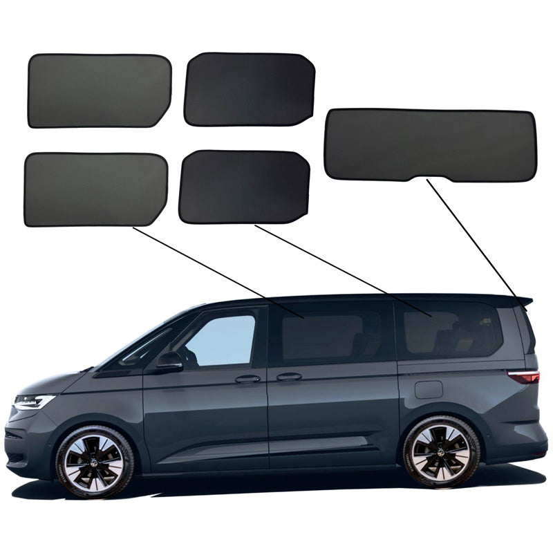 SunClip, Tendina parasole, compatibile con Volkswagen Multivan T7 (2021-, passo lungo, senza finestrini scorrevoli)