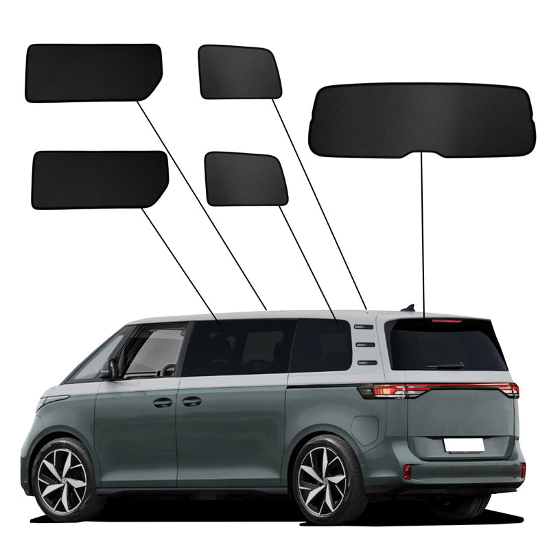SunClip, tendina parasole e protezione privacy, adatto a Volkswagen ID.Buzz (Bus) 2022- (passo lungo, senza finestrini scorrevoli)