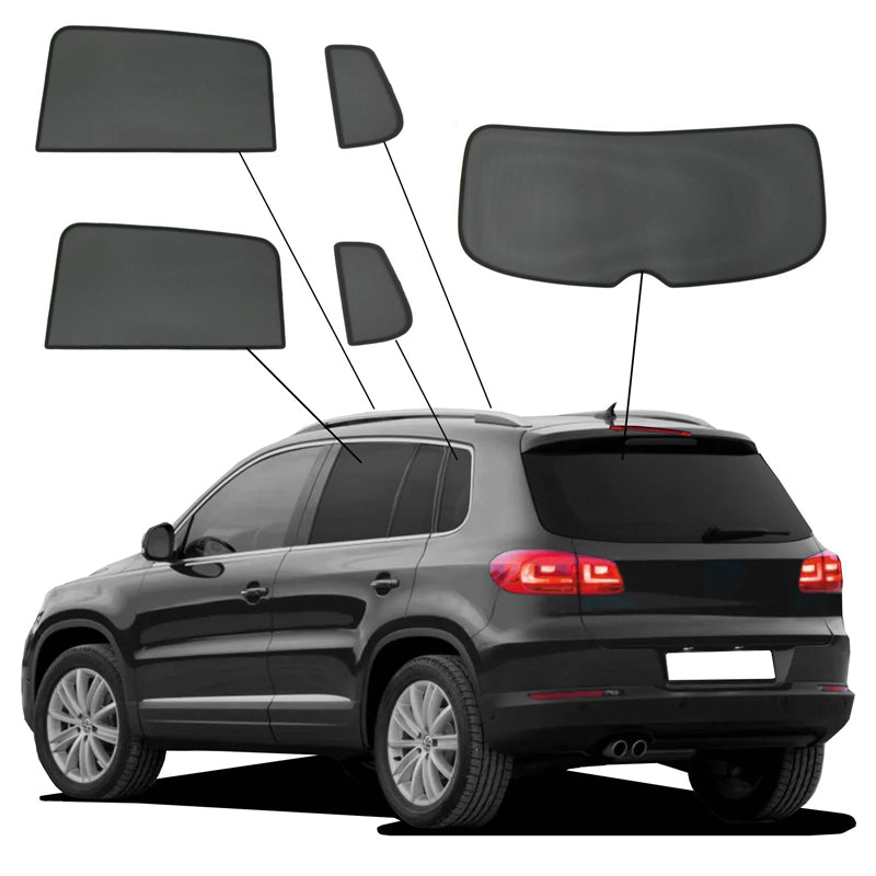 SunClip, cortina solar y protección solar, compatible con Volkswagen Tiguan (5N) (2007-2016)