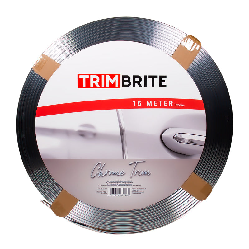 Trimbrite, samolepicí dekorační lišta - chrom - 15 metrů - U-profil 8x5mm
