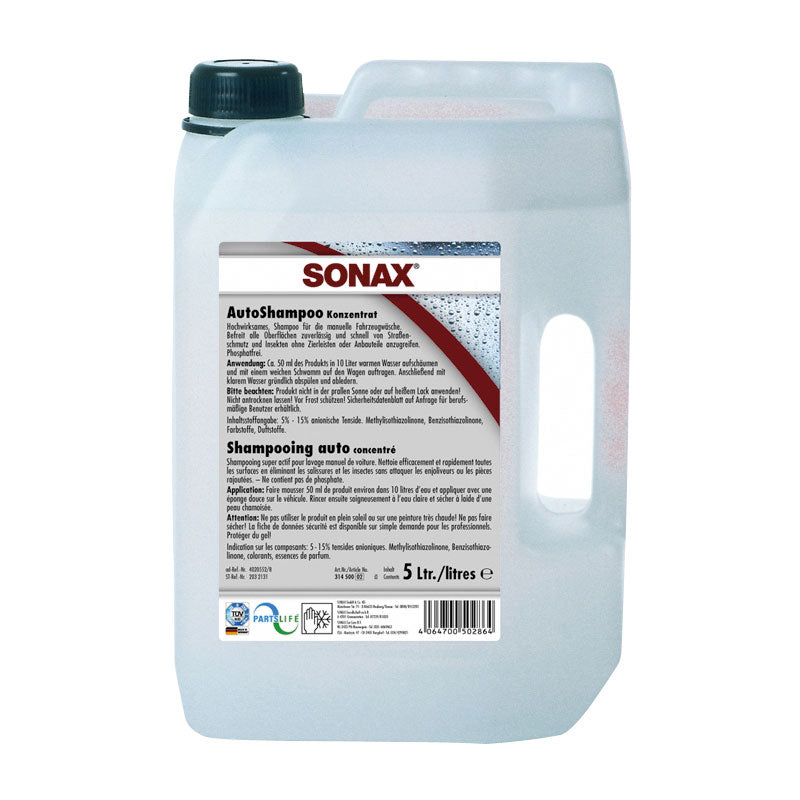 SONAX, koncentrát lesklého šamponu - 5L - Šetrné mytí auta