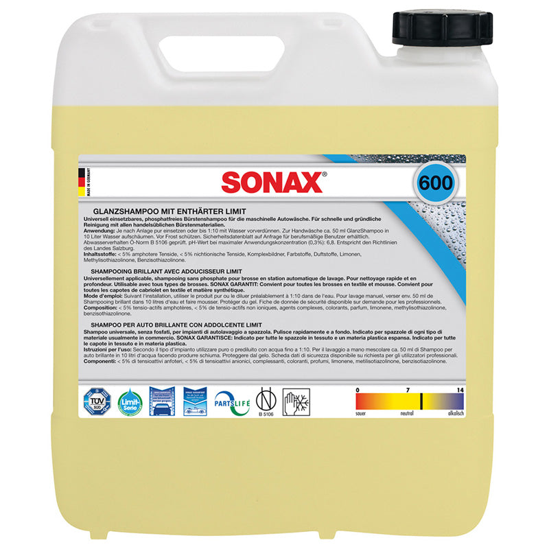 SONAX, Limit Gloss Shampoo - wysoko skoncentrowany - 10 Liter