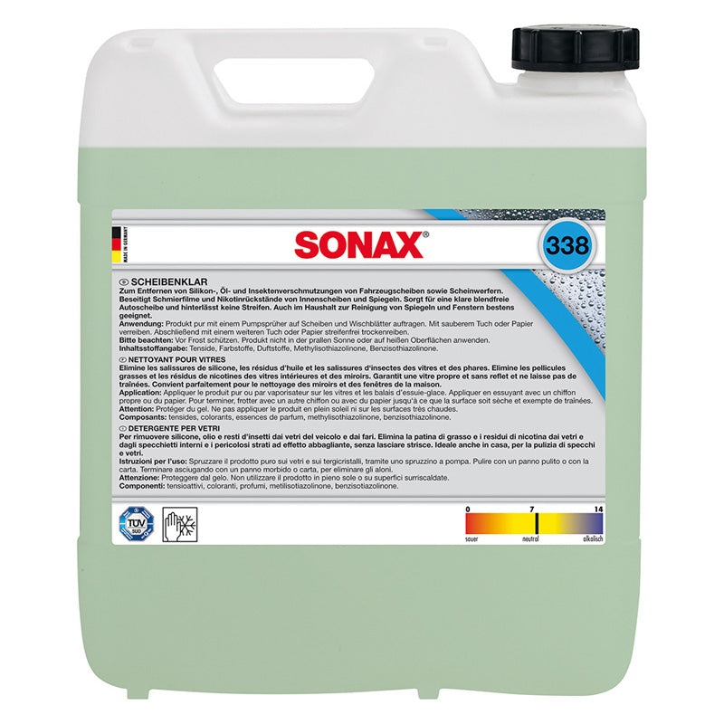 SONAX, detergente per vetri - insetti, sporco e nicotina - 10 Liter