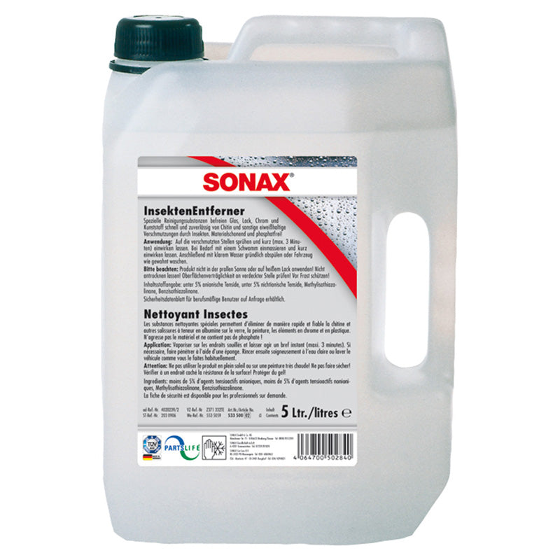 SONAX, odstraňovač hmyzu - 5 litrů - bez rozpouštědel
