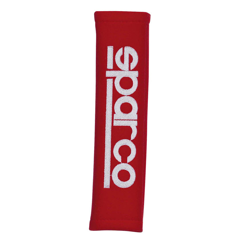 Sparco, Seat Belt Pads GT - Red with Logo - 2 pcs.