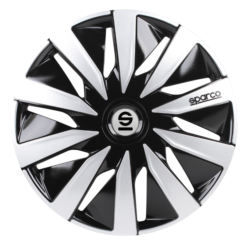 Sparco, kołpaki, 4 szt., Lazio - 13-calowe - Black/Silver
