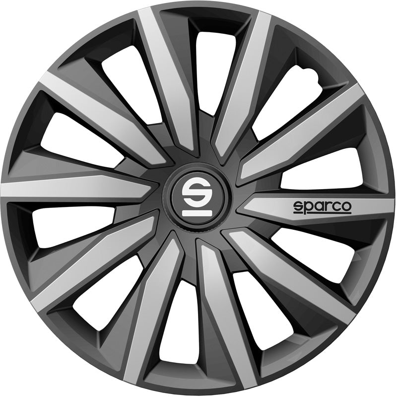 Sparco, tapacubos, 4 uds., Milano - 15 pulgadas - gris/plata