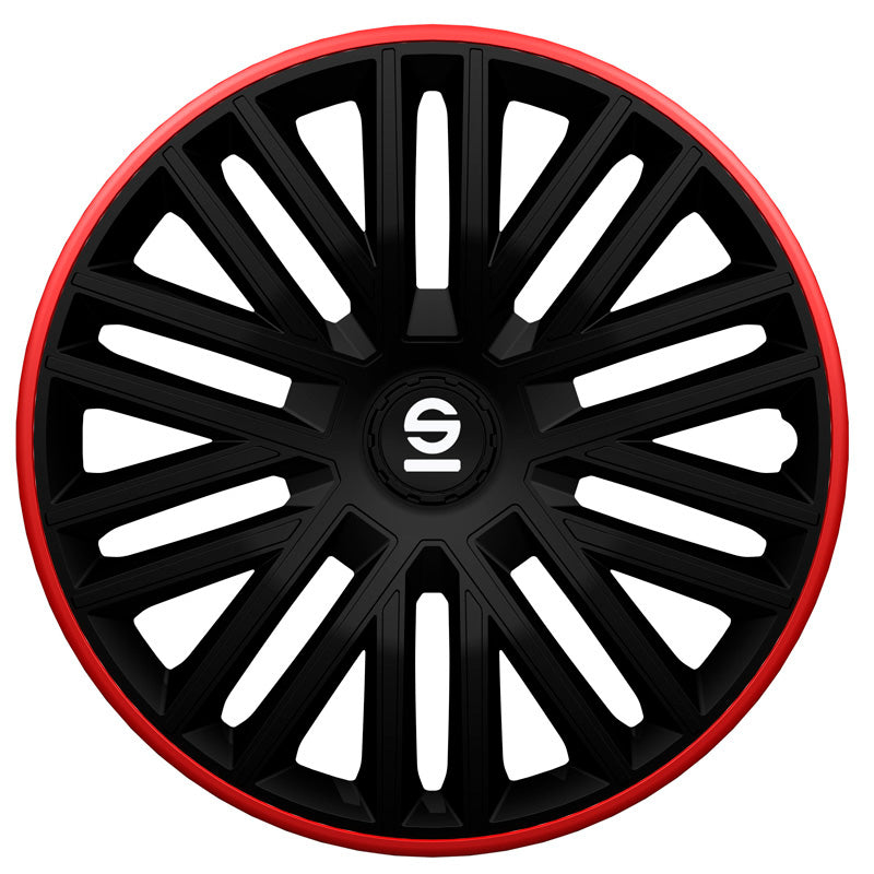 Sparco, kołpaki, 4 szt., Bergamo - 16 cali - Black/Red