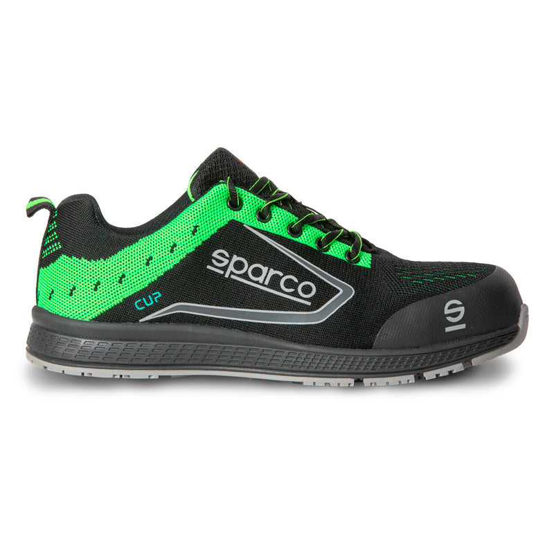 Sparco, scarpe antinfortunistiche leggere CUP S1P - nero/verde - taglia UE 40