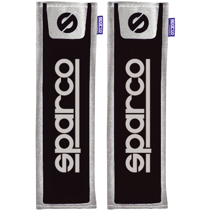 Sparco, Seat Belt Padding - Black/Grey with Logo - 2 pcs.