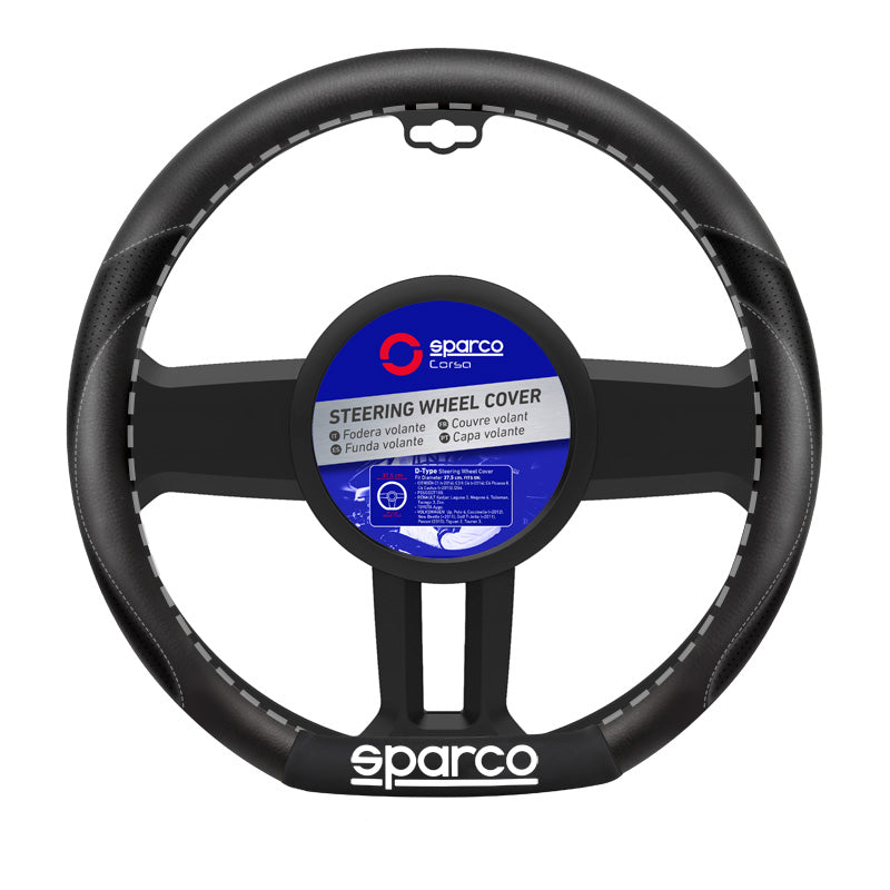 Sparco, Coprivolante in pelle sportivo - D-Type 37,5cm - adatto a Citroën/Peugeot/Renault/Toyota/Volkswagen