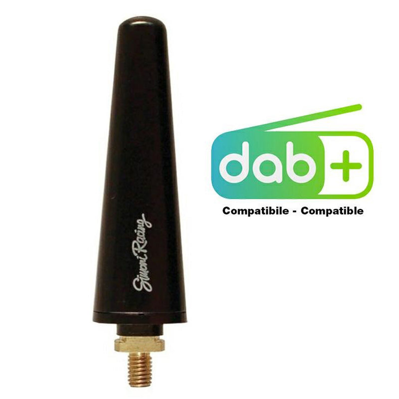 Simoni Racing, antenna in alluminio M5 - nero - 6cm - compatibile con DAB+