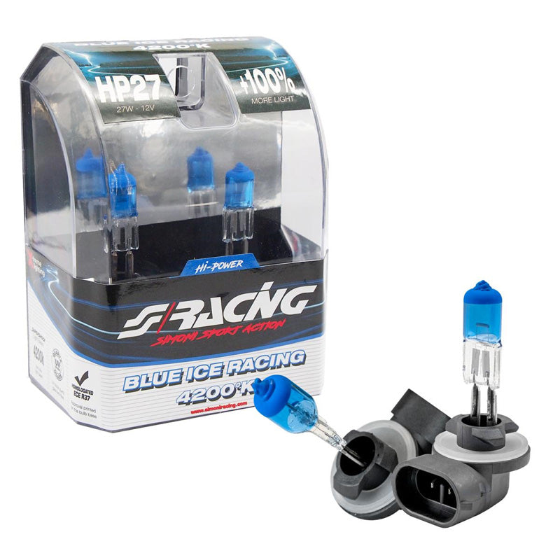 Simoni Racing, halogenové žárovky 'Blue Ice Racing' HP27-881 - 4200K - 12V/27W, sada 2 ks. ECE-R37 E-marka