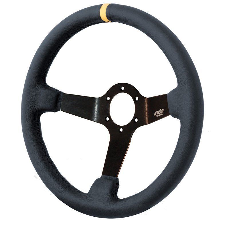 Simoni Racing, volante deportivo, Carrera - Black Ecoleather - diámetro 350mm
