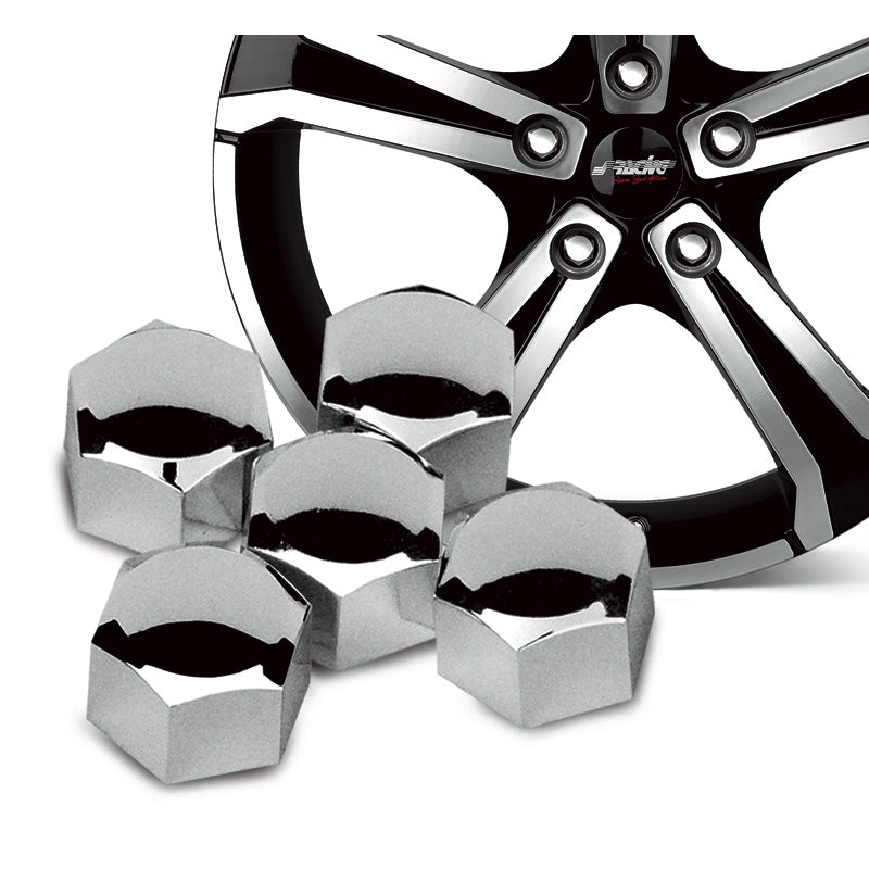 Simoni Racing, Universal Wheel Nut Covers - 19mm - Chrome - Set of 21 Pcs.