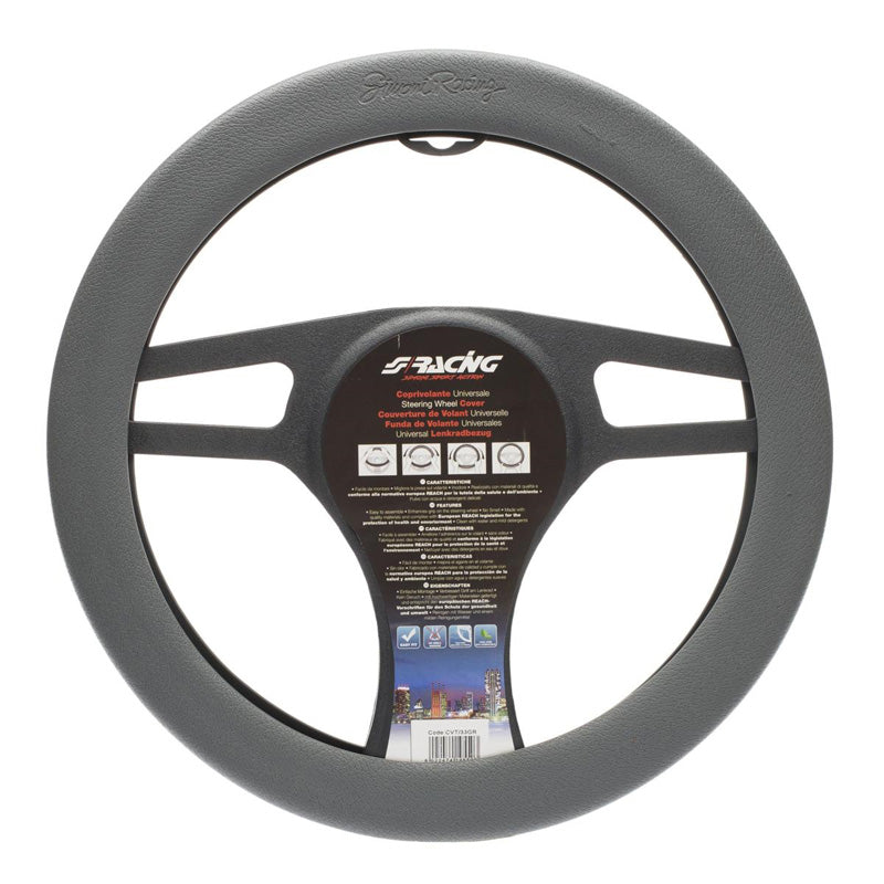 Simoni Racing, Funda de volante suave - Silicona gris - 35-40cm