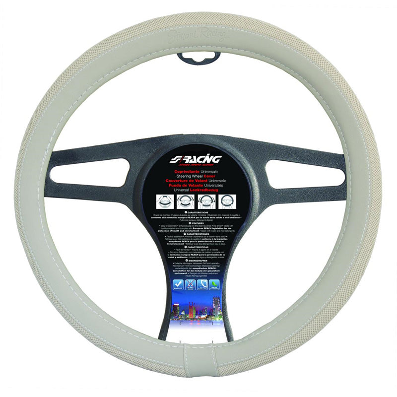 Simoni Racing, coprivolante Stylus - ecopelle/cotone crema - 37-39cm